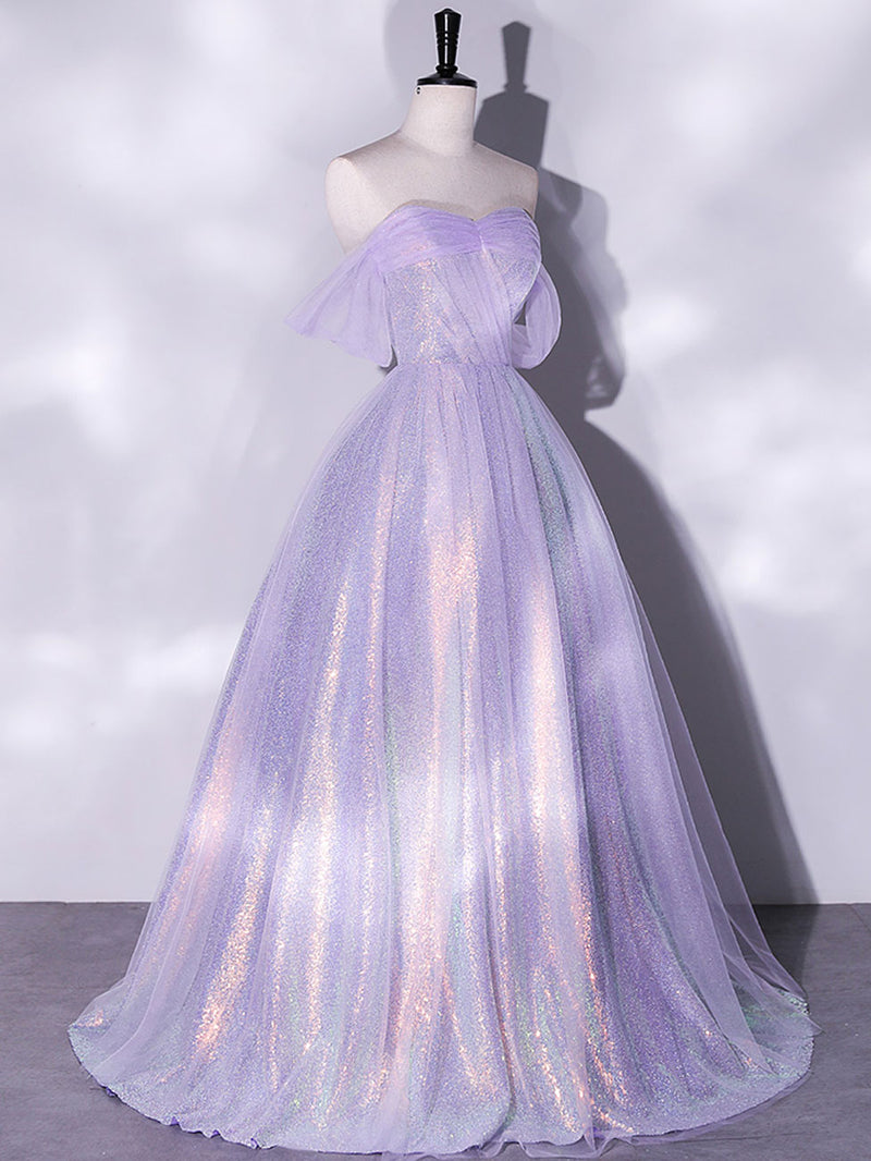 purple cute dresses Purple Tulle Puffy Short Prom Dress, Cute Purple Homecoming Dress