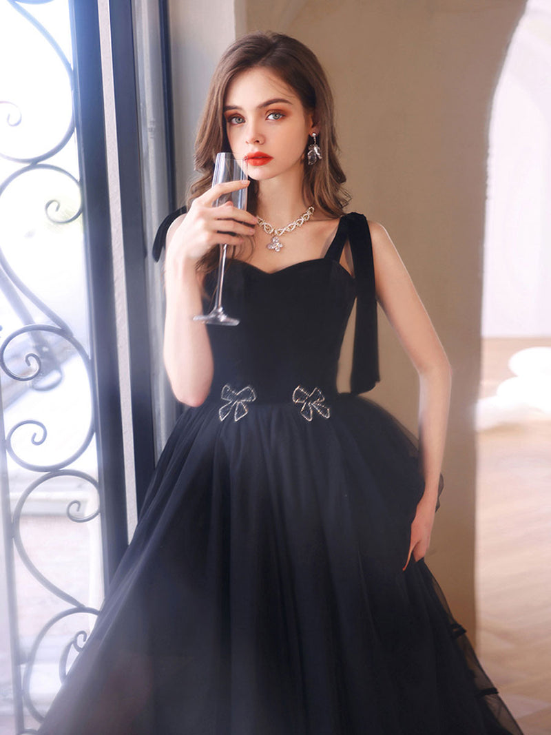 Black Sweetheart Tulle Long Prom Dress, Black Tulle Formal Graduation Dresses US 14 / Custom Color Black Sweetheart Tulle Long Prom Dress, Black Tulle Formal Graduation Dresses US 14 / Custom Color