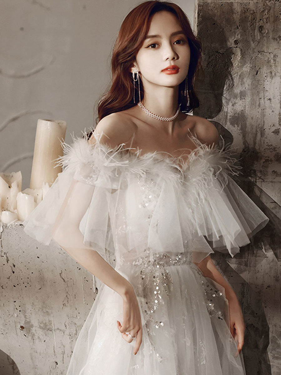 A-Line Sweetheart Neck A line Long Prom Dress