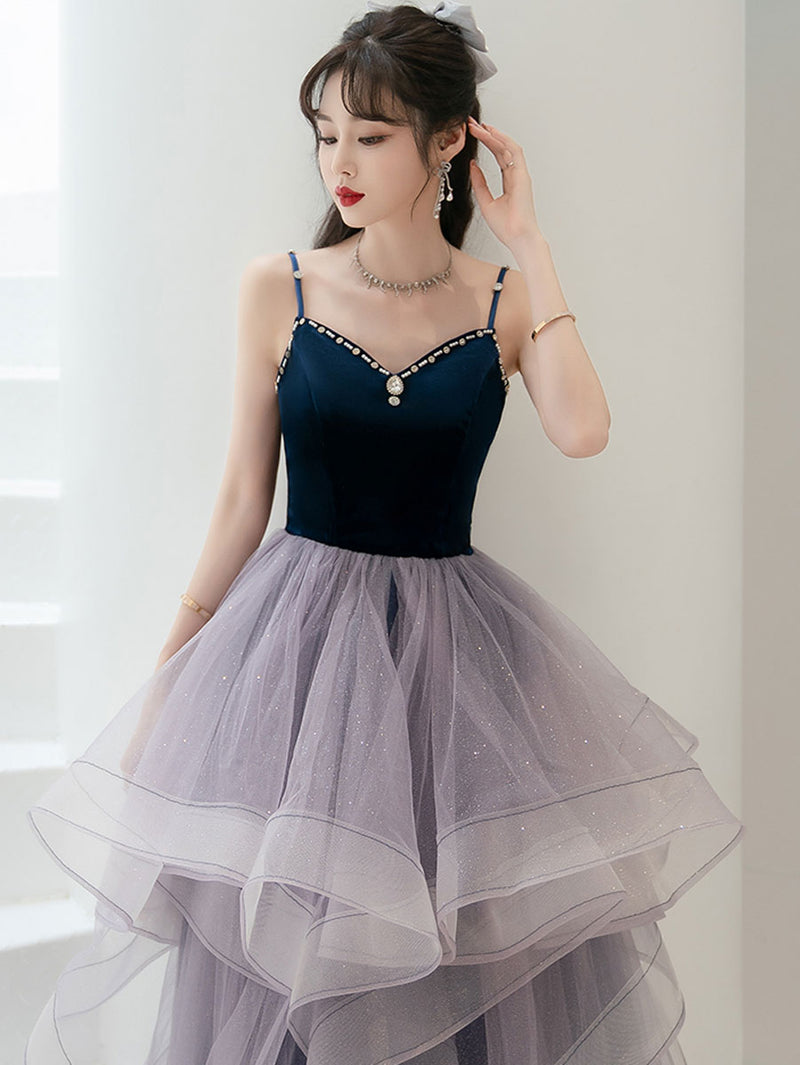 mauve graduation dress light purple graduation dress Zapaka Women Light Purple Prom Dress A Line Spaghetti Straps Floral Tulle Long Formal Dress, Lilac / M-parroquiadesanalbertomagno.com