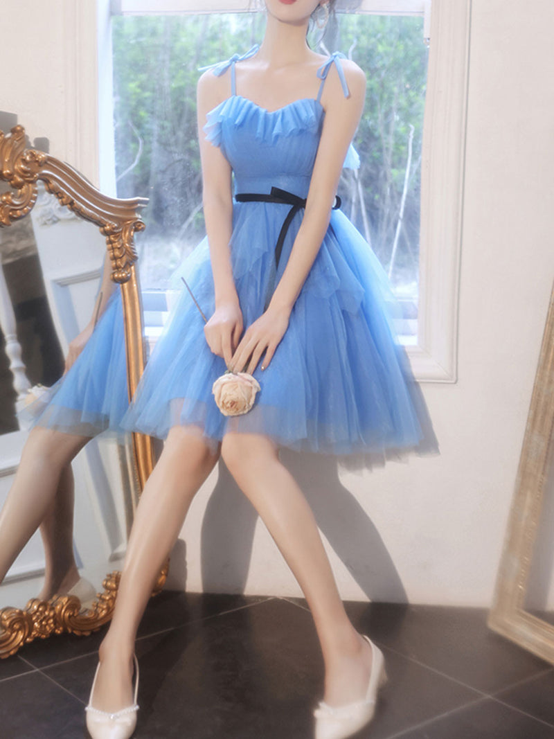 Simple Mini/Short Blue Prom Dress, Cute Blue Homecoming Dresses US 10 / Blue Simple Mini/Short Blue Prom Dress, Cute Blue Homecoming Dresses US 10 / Blue