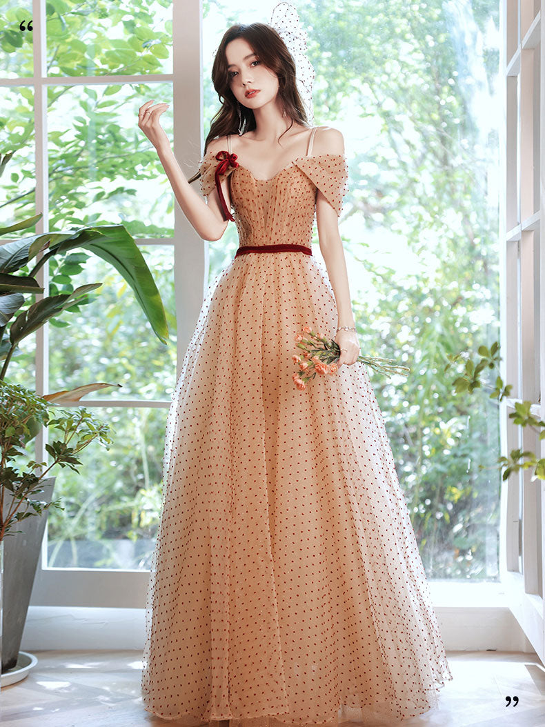 A line Champagne Long Prom Dresses, Champagne Formal Party Evening Dre shopluu A line Champagne Long Prom Dresses, Champagne Formal Party Evening Dre shopluu
