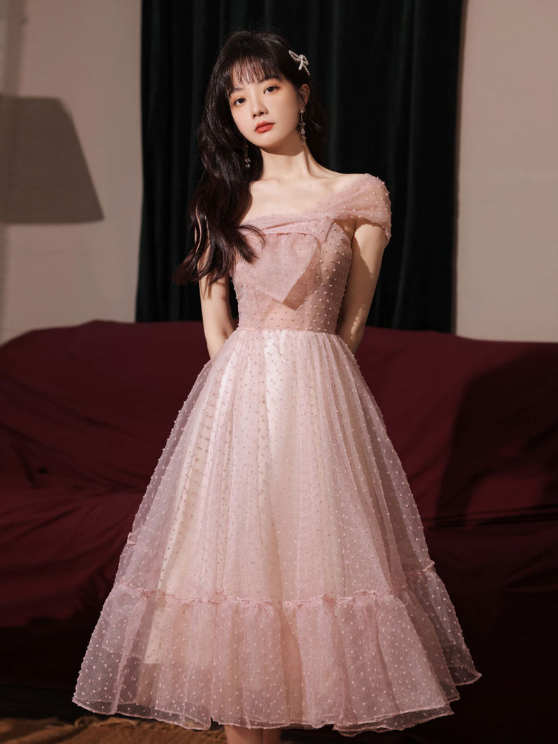 Pink Tulle Short Prom Dresses, A-Line Homecoming Dresses US 14 / Pink Pink Tulle Short Prom Dresses, A-Line Homecoming Dresses US 14 / Pink