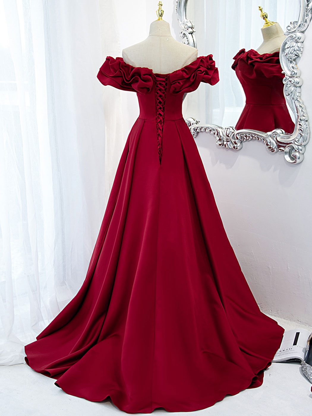 Burgundy Formal Evening Dress