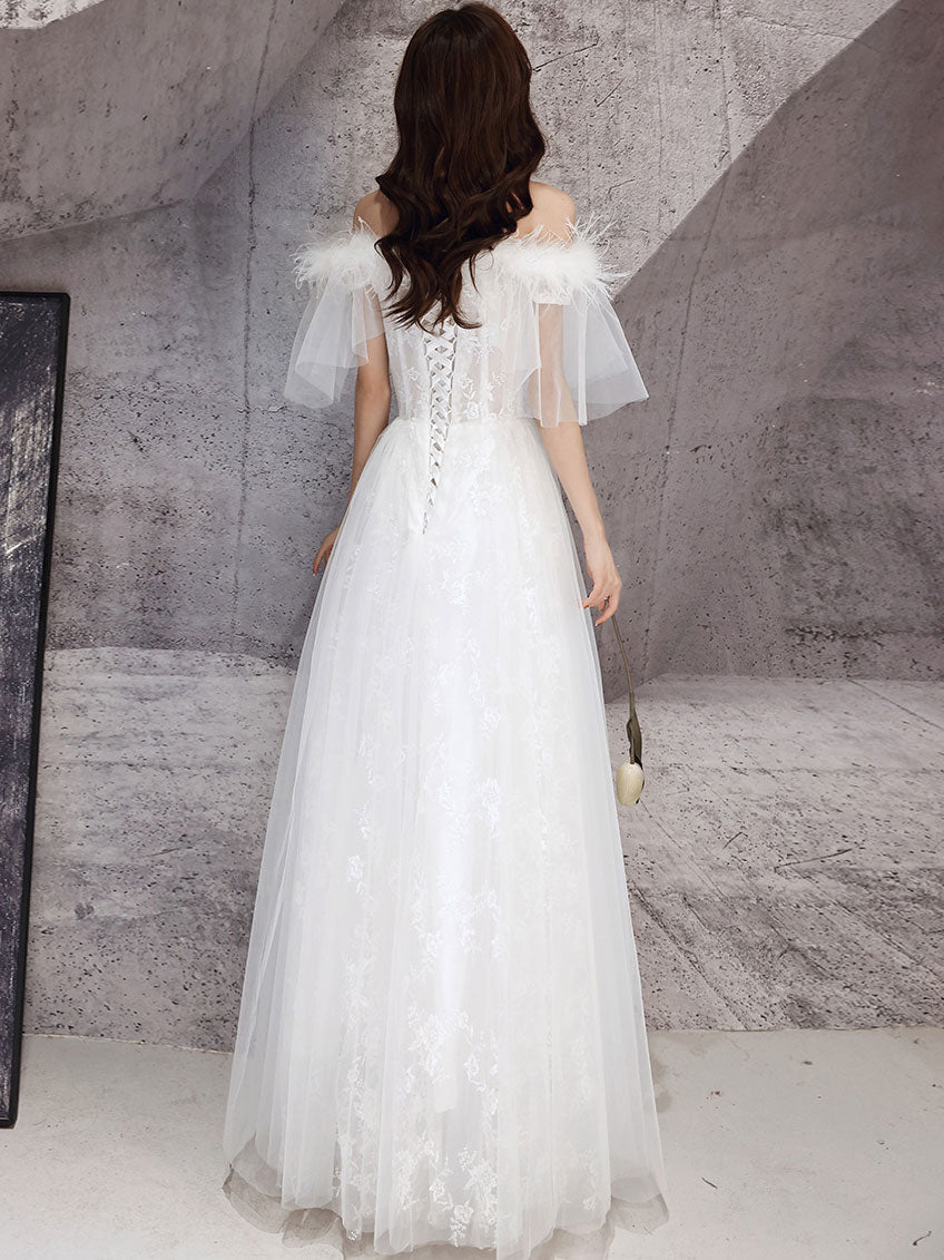 A-Line Sweetheart Neck A line Long Prom Dress