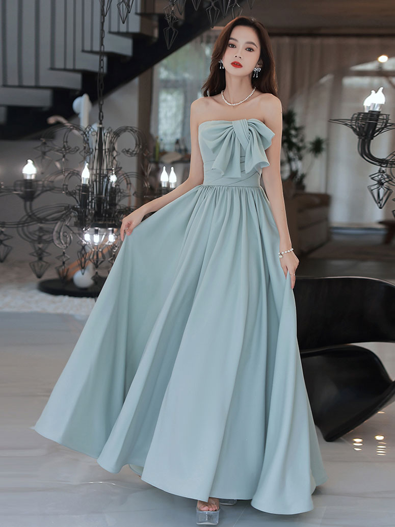 Simple Backless Blue Long Prom Dresses, Blue Bridesmaid Dresses shopluu Simple Backless Blue Long Prom Dresses, Blue Bridesmaid Dresses shopluu