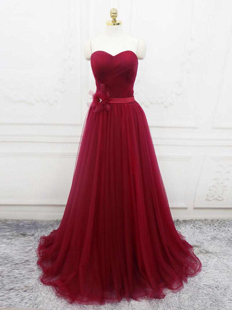 red sweetheart neckline bridesmaid dress AW Terry Dress