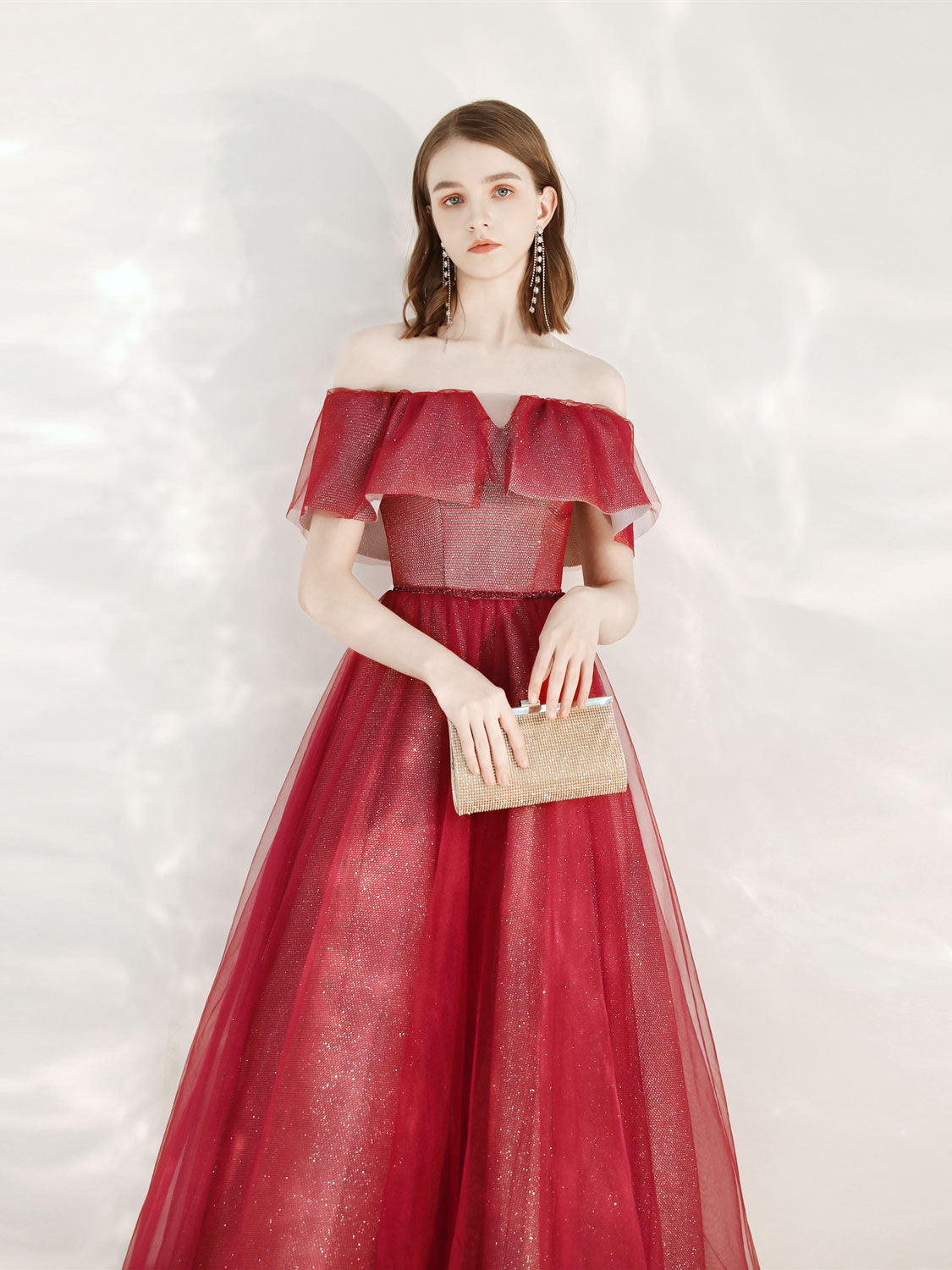 Burgundy Formal Evening Dress