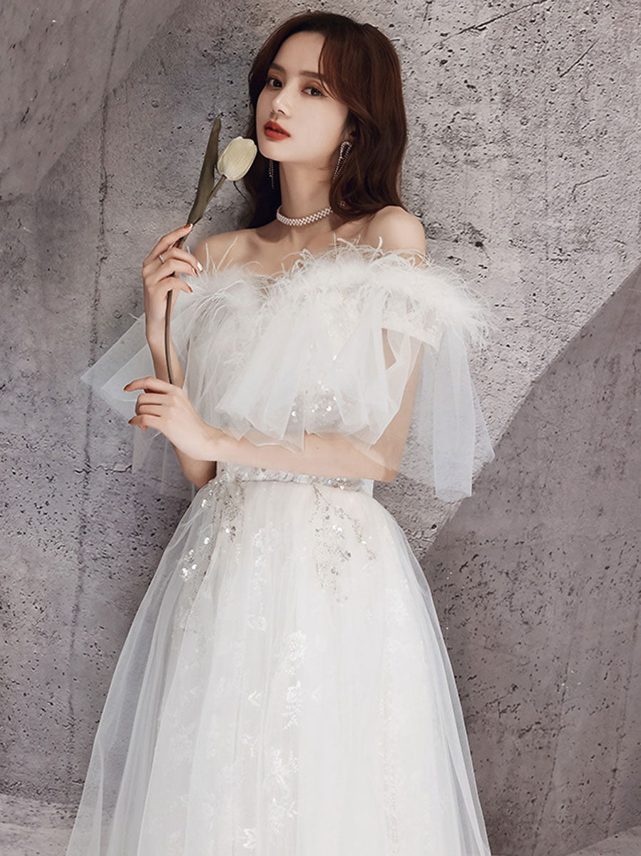 A-Line Sweetheart Neck A line Long Prom Dress