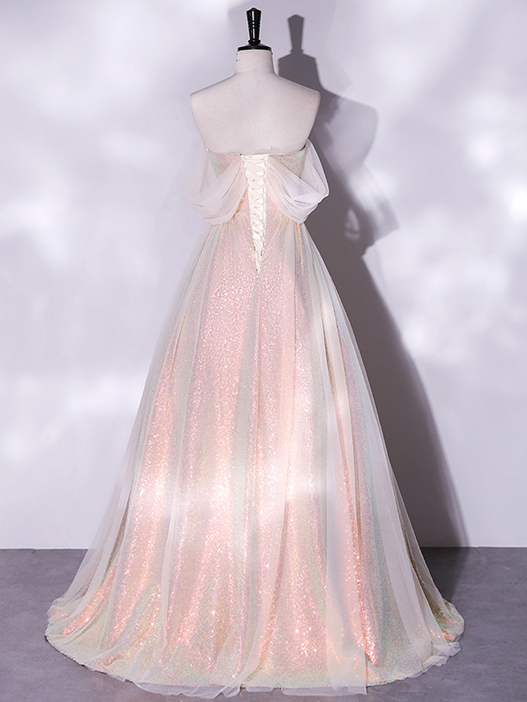 Off Shoulder Pink Formal Dress