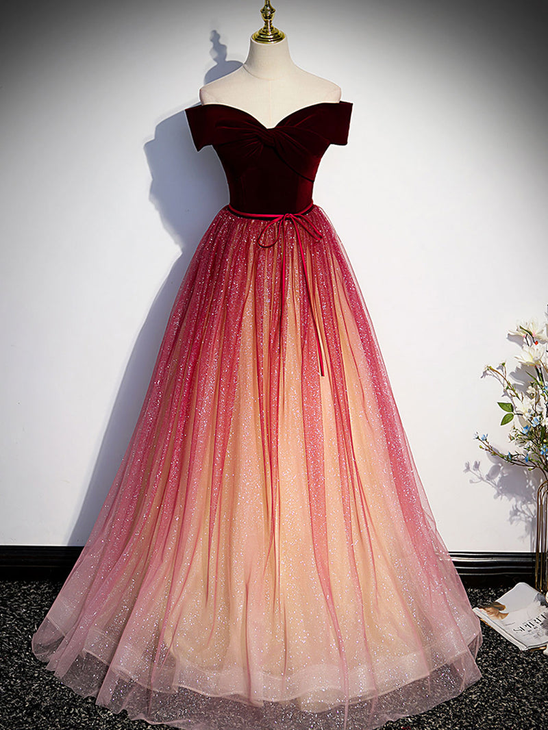burgundy ombre sequin dress Sparkly Sequin Ombre Burgundy Prom Dress with Spaghetti Straps - $132.9768 #AM6129
