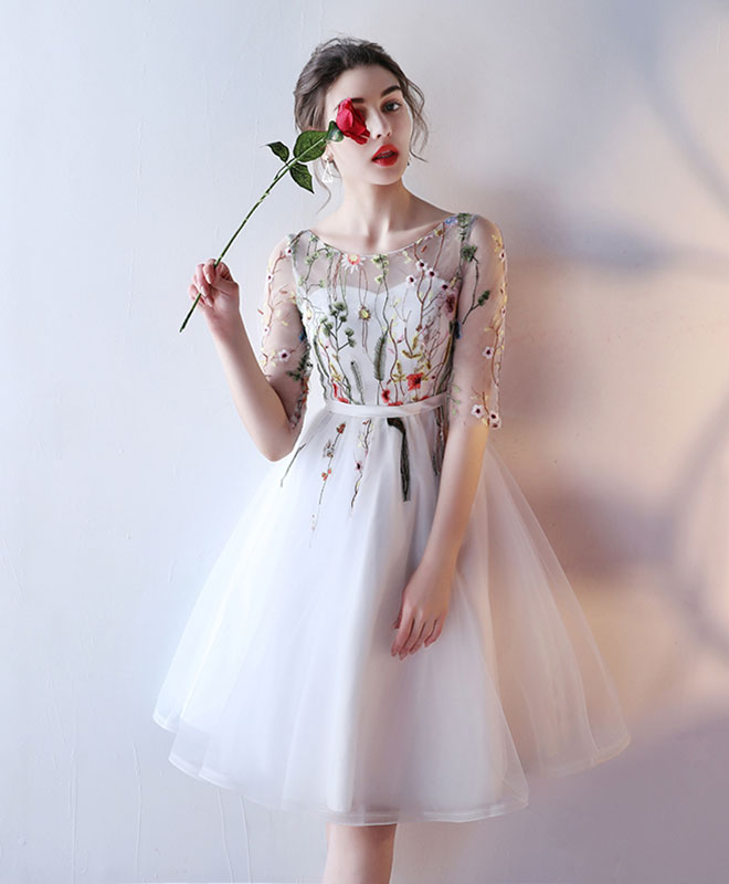 tulle homecoming dress short Stacees Fuchsia Floral Lace Homecoming Dress Short A-line Sheer Corset