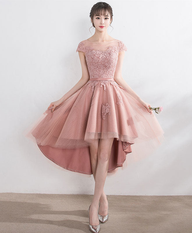 Pink Tulle Lace Short Prom Dress, High Low Evening Party Dress US 6 / Custom Color / High Low Pink Tulle Lace Short Prom Dress, High Low Evening Party Dress US 6 / Custom Color / High Low