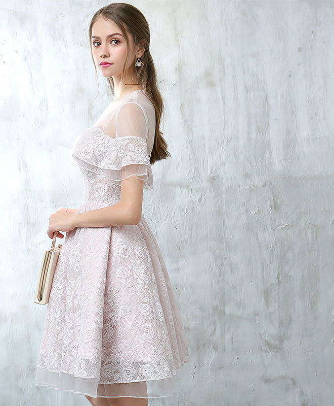 Cute Tulle Lace Short Prom Dress, Cute Homecoming Dress US 4 / Light Pink Cute Tulle Lace Short Prom Dress, Cute Homecoming Dress US 4 / Light Pink
