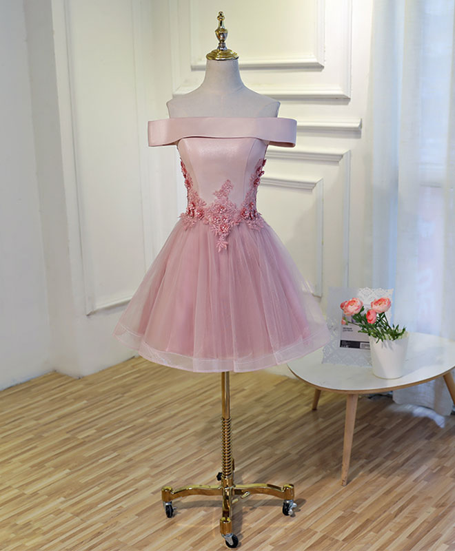 Off the Shoulder Short Pink Lace Prom Dresses, Short Pink Lace Graduation Homecoming Dresses, US 10 / Custom Color / No Rush Off the Shoulder Short Pink Lace Prom Dresses, Short Pink Lace Graduation Homecoming Dresses, US 10 / Custom Color / No Rush