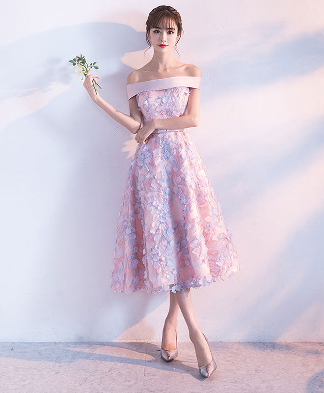 Wedding Guest Mid Length Frocks Cute Pink Lace Short Prom Dress, Pink Evening Dress US Pink Wedding Guest Mid Length Frocks Cute Pink Lace Short Prom Dress, Pink Evening Dress US Pink