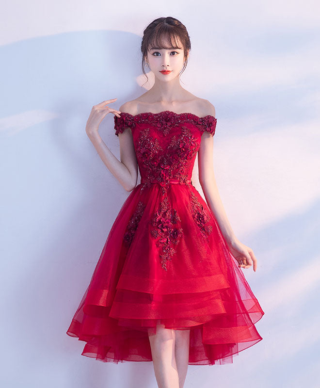 Cute Lace Short Prom Dresses, A-Line Homecoming Dresses US 2 / Burgundy Cute Lace Short Prom Dresses, A-Line Homecoming Dresses US 2 / Burgundy