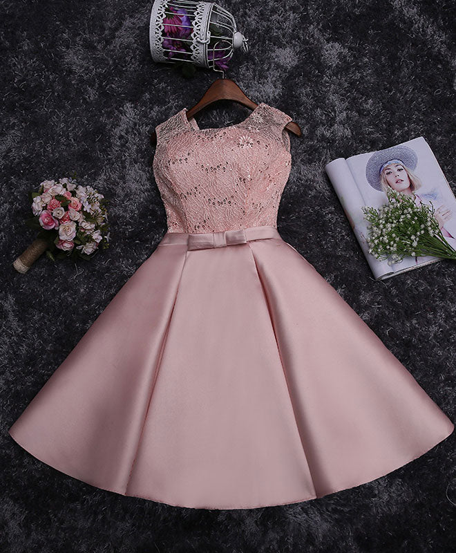Cute Lace Sequins Short Prom Dress, Homecoming Dress Custom Size / Champagne Cute Lace Sequins Short Prom Dress, Homecoming Dress Custom Size / Champagne