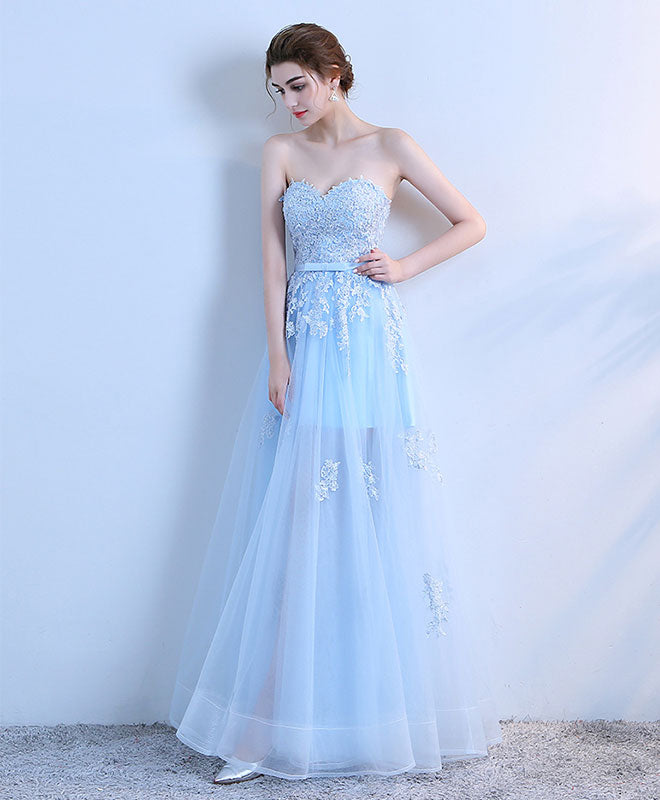 Sky Blue Lace Long Prom Dress, Lace Evening Dress US 12 / Blue Sky Blue Lace Long Prom Dress, Lace Evening Dress US 12 / Blue