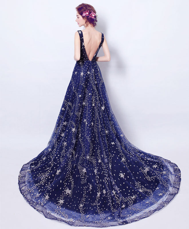 Blue Long Prom Dress, Blue Evening Dress, Formal Dress