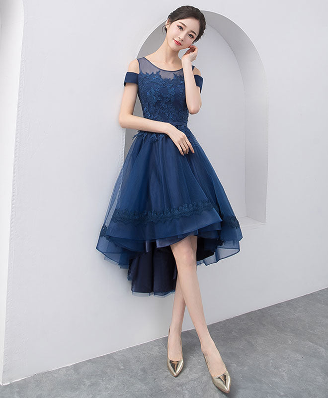 Dark Blue Lace Tulle Short Prom Dress, Homecoming Dress US 12 / Dark Blue Dark Blue Lace Tulle Short Prom Dress, Homecoming Dress US 12 / Dark Blue
