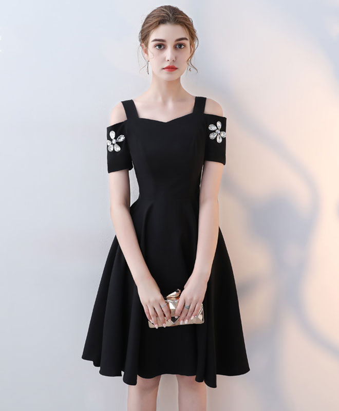 Cute Black Short Prom Dress, Short Party Dress