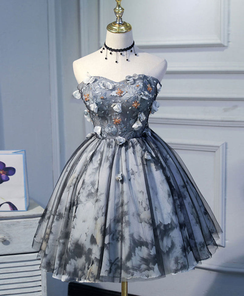 Short Black Floral Prom Dresses, Short Black Floral Formal Homecoming Dresses, Little Black Dresses, US 6 / Black as Pics / No Rush Short Black Floral Prom Dresses, Short Black Floral Formal Homecoming Dresses, Little Black Dresses, US 6 / Black as Pics / No Rush
