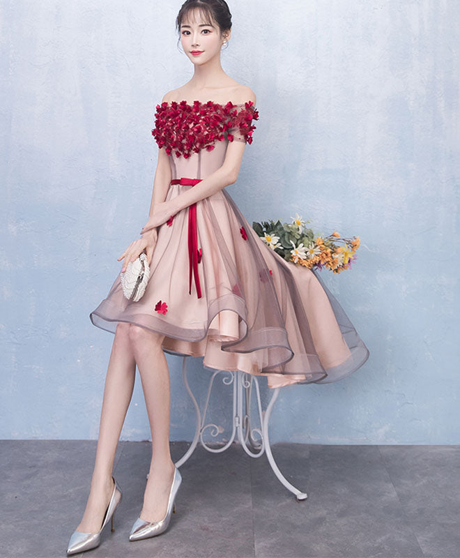 Cute Tulle Lace High Low Prom Dress, Homecoming Dress – shopluu