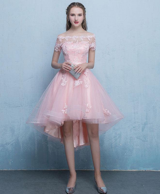 Cute Lace Tulle Short Prom Dress, Lace Evening Dress – shopluu