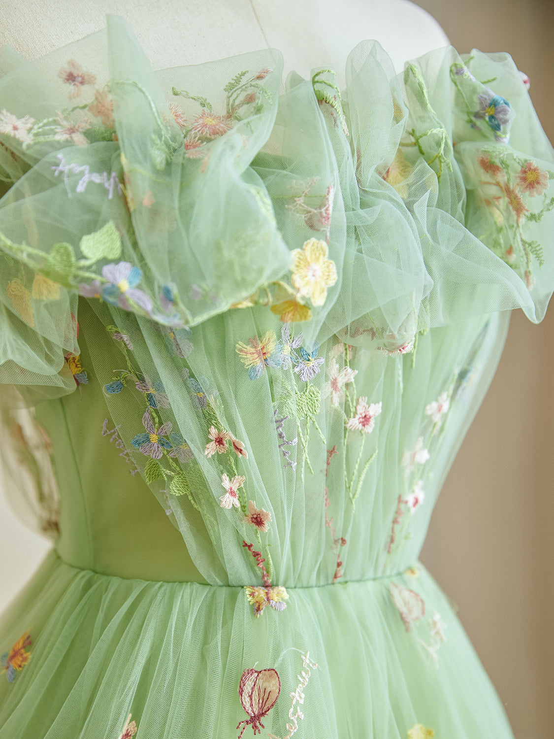 A-Line Off Shoulder Tulle Lace Green Long Prom Dress, Green Lace Long Formal Dress US 16 / Green A-Line Off Shoulder Tulle Lace Green Long Prom Dress, Green Lace Long Formal Dress US 16 / Green
