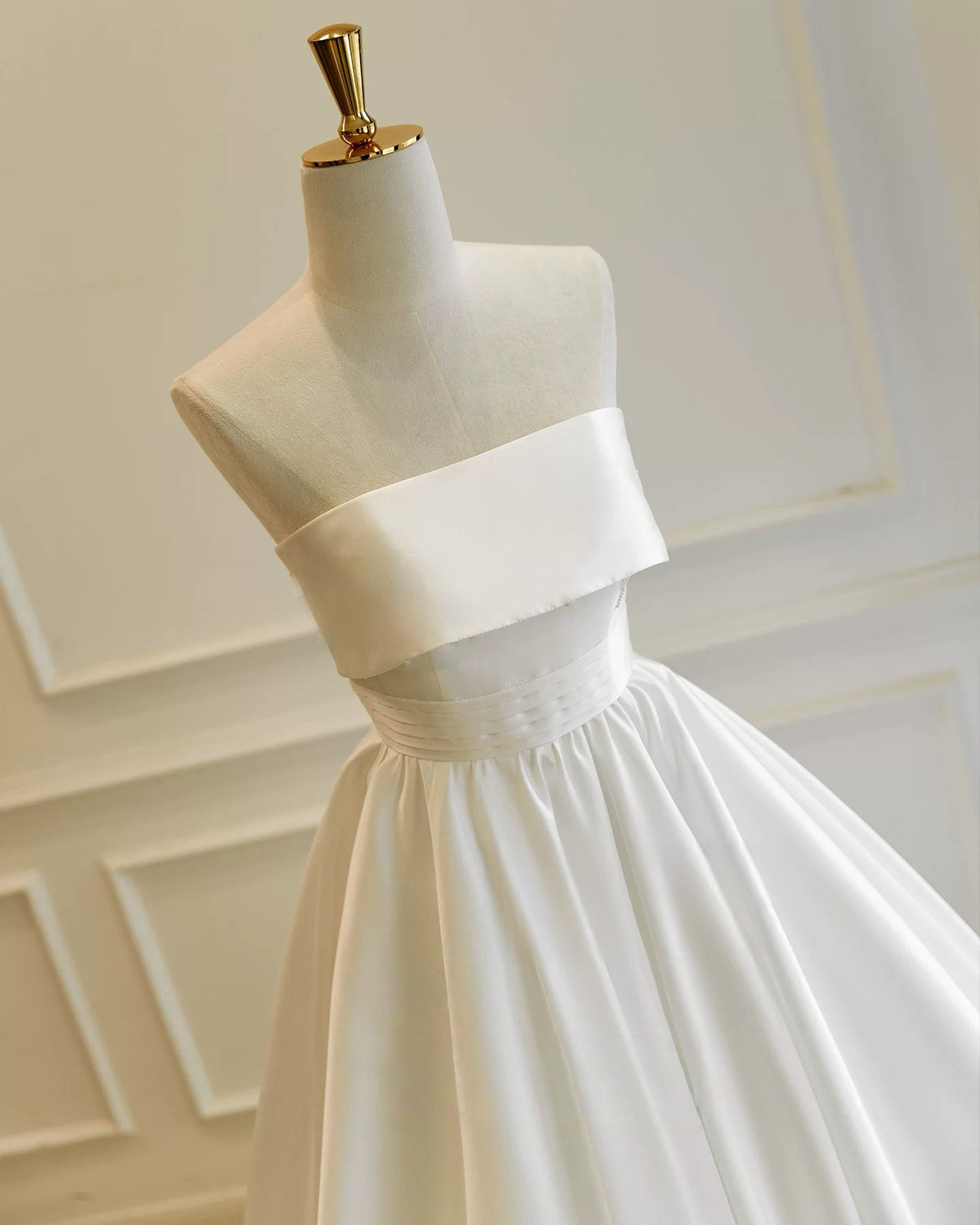 A-line Satin Floor Length White Long Prom Dress, White Formal Dress