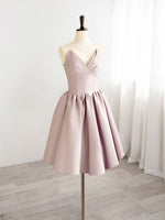 A-Line V  Neck Pink Short Prom Dress, Pink Homecoming Dresses