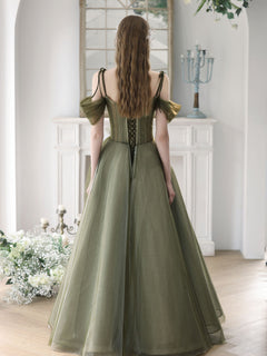 Green Tulle Formal Dresses