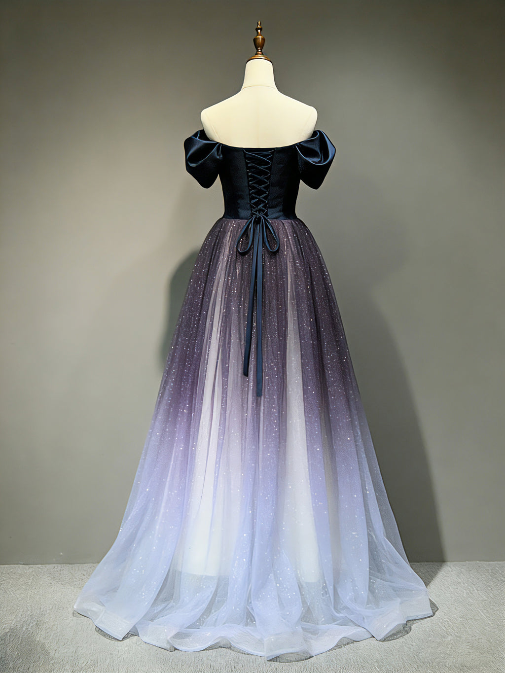 Purple A-Line Off Shoulder Long Prom Dresses, Purple Sweet 16 Dress –  shopluu