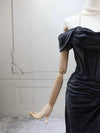 Mermaid Sweetheart Neck Satin Black Long Prom Dress