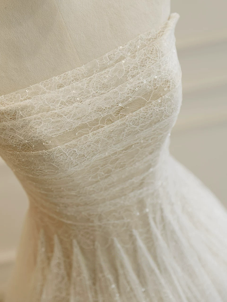 A-Line Tulle Lace Light Champagne Long Prom Dress, Light Champagne Long Formal Dress