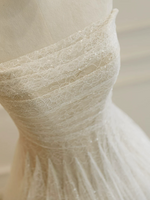 A-Line Tulle Lace Light Champagne Long Prom Dress, Light Champagne Long Formal Dress