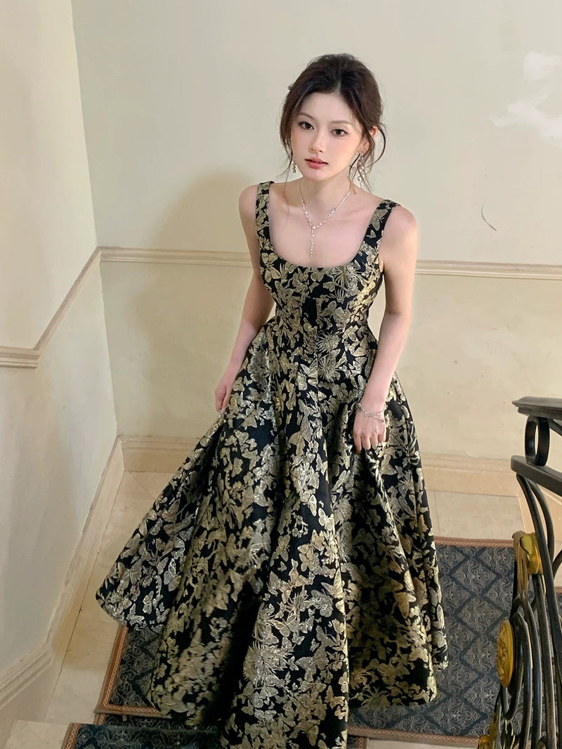 gold and black prom dress High-Neck Long with Beads PromGirl Ivory Blue Primavera Couture 4301 Size 0