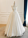A-line Taffeta ivory Long Prom Dress, ivory Long Formal Dress