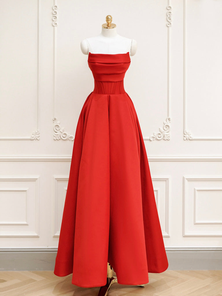 Simple Red Long Prom Dresses, Red Formal Graduation Dresses shopluu Simple Red Long Prom Dresses, Red Formal Graduation Dresses shopluu