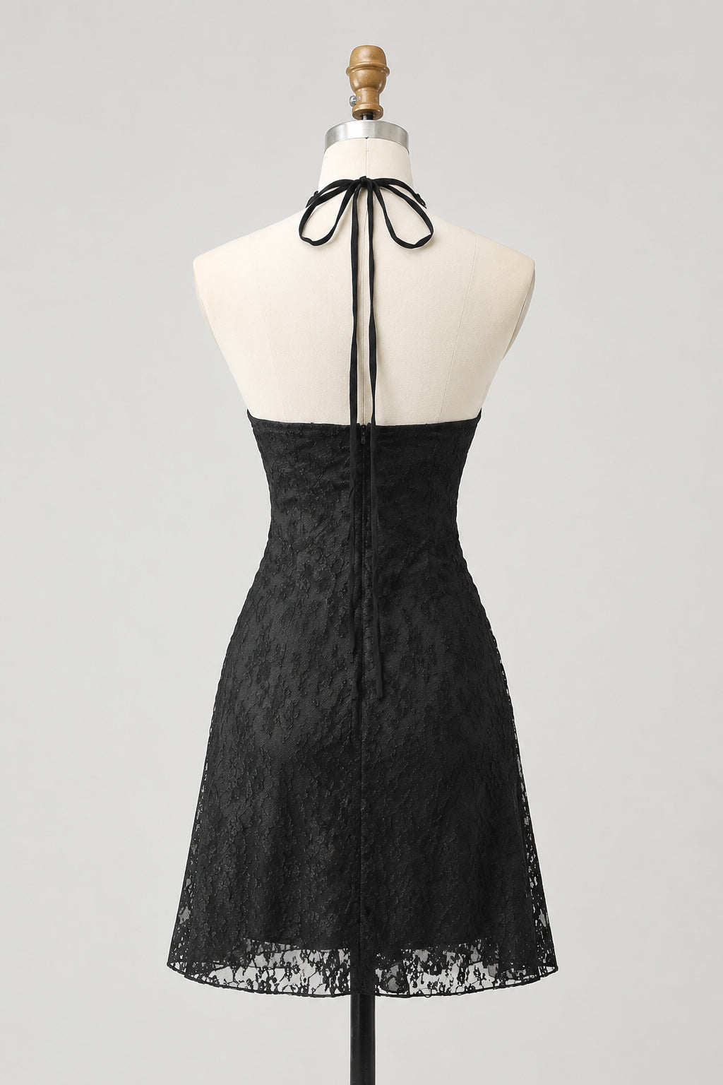 Black V Neck Lace Chiffon Short Prom Dress, Black Homecoming Dress
