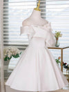 A-Line Off Shoulder White Short Prom Dress, White Homecoming Dress