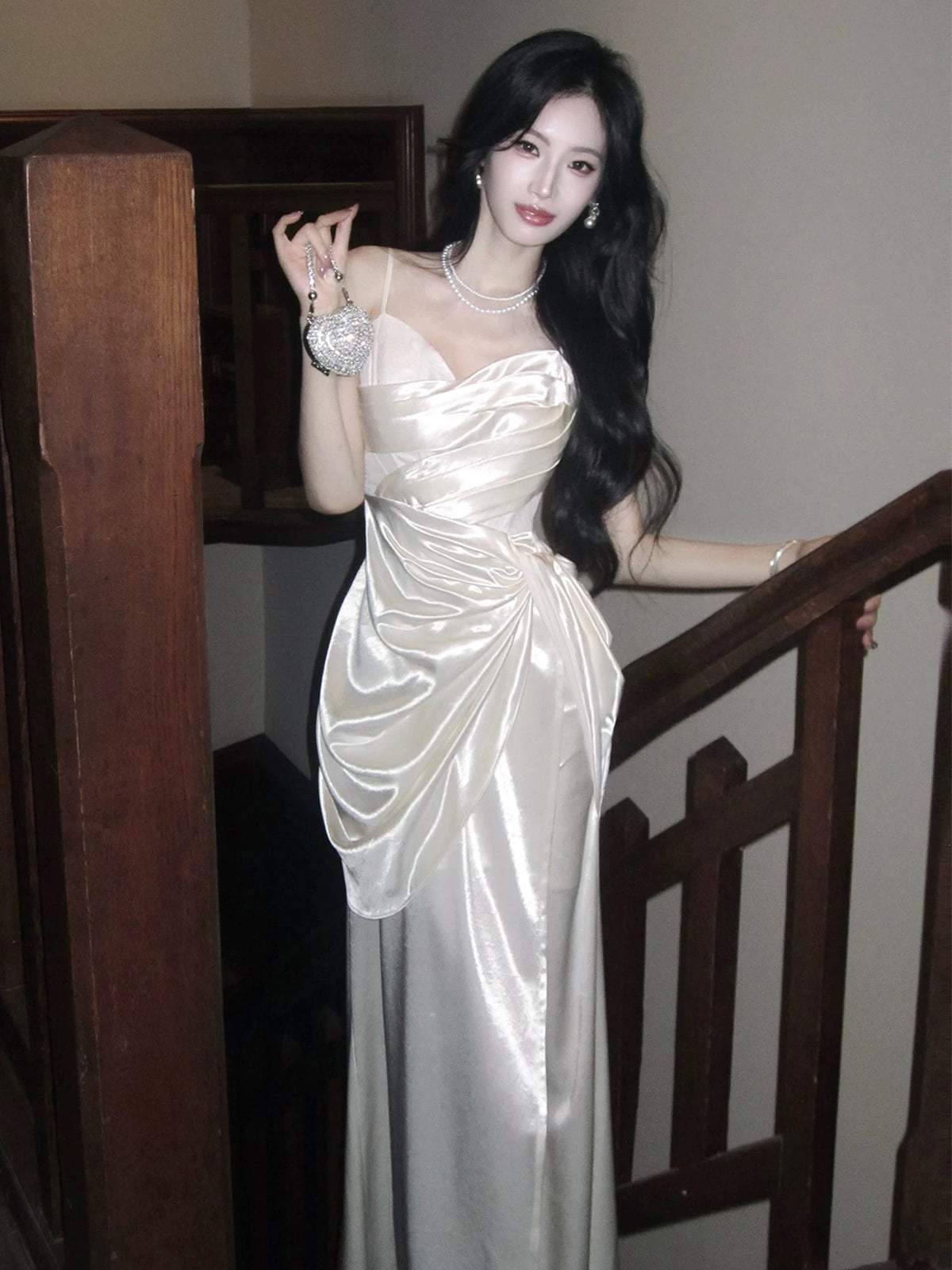 Mermaid Sweetheart Floor Length Ivory White Prom Dress, Ivory Party Dress