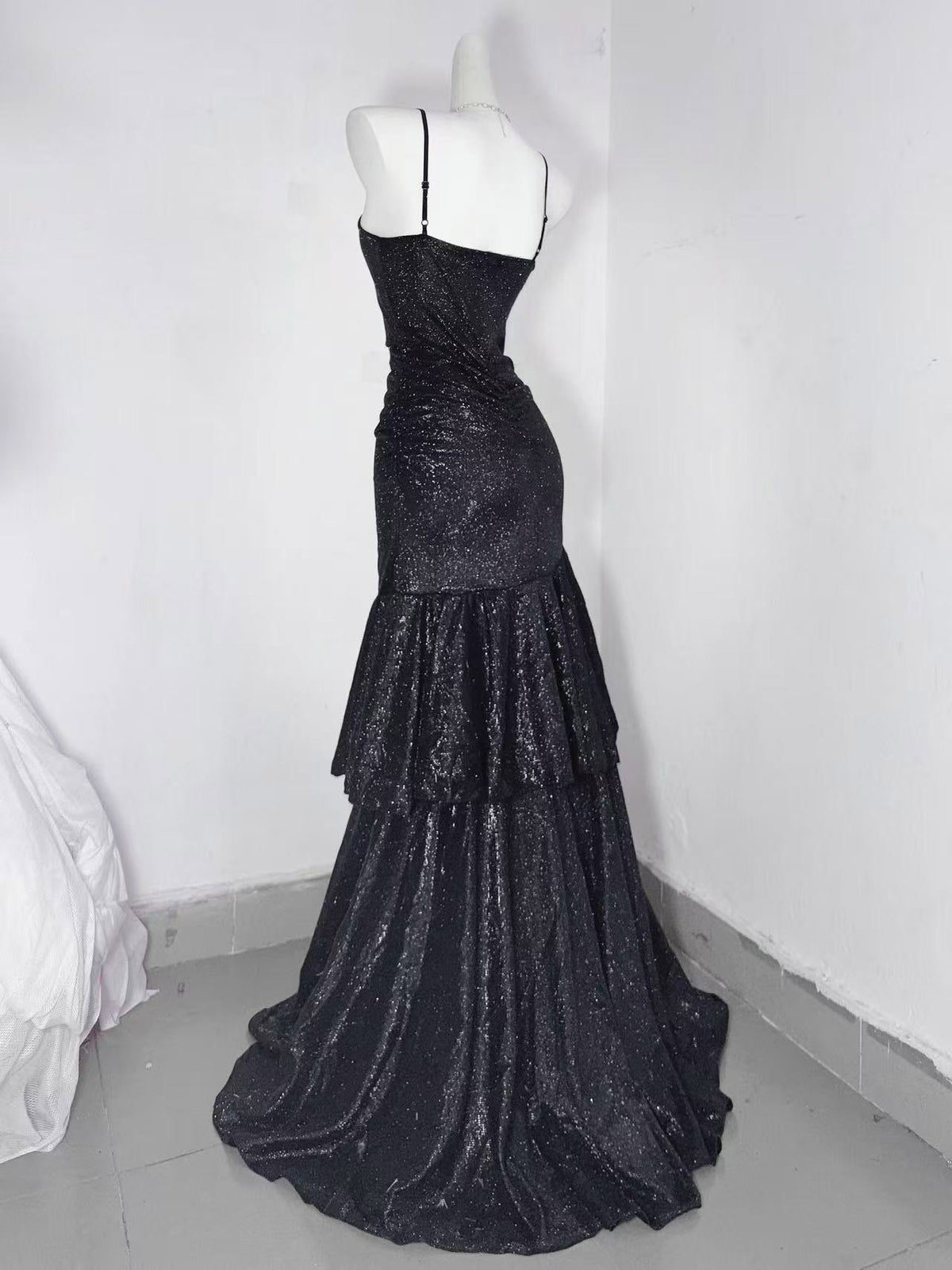 Simple Mermaid Sweetheart Floor Length Black Prom Dress, Black Party Dress