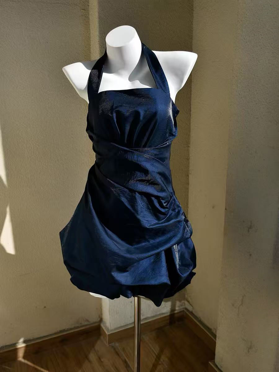 Burgundy Taffeta Mini Short Prom Dress, Burgundy Homecoming Dress
