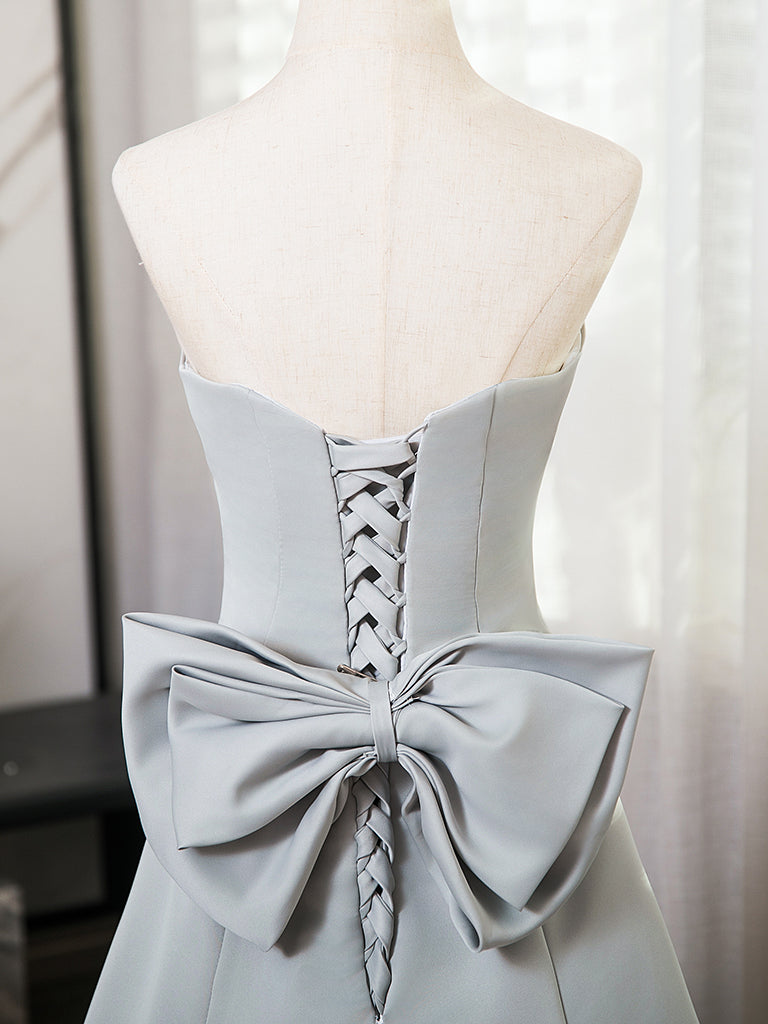 Bow Grey Short Homecoming Dresses Grey-Sliver Short Homecoming Dresses,Off Shoulder Prom Dresses Short Party Bow Grey Short Homecoming Dresses Grey-Sliver Short Homecoming Dresses,Off Shoulder Prom Dresses Short Party