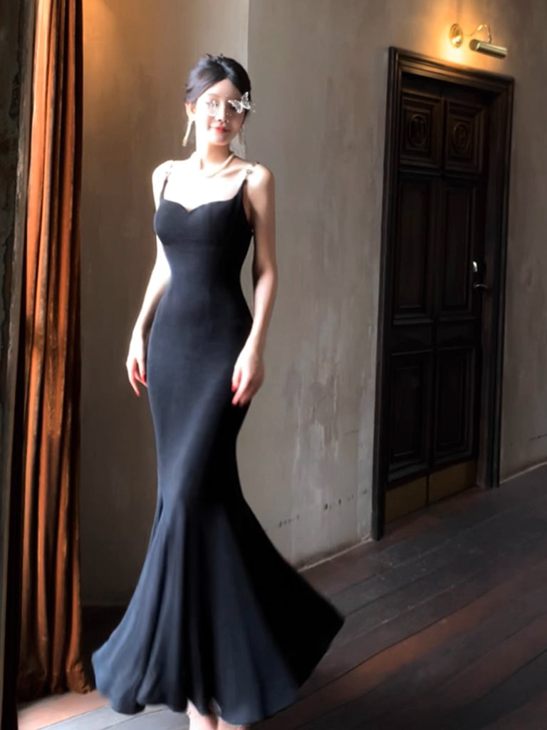 Simple Mermaid Black Long Party Dress, Black Evening Dress US 6 / Black Simple Mermaid Black Long Party Dress, Black Evening Dress US 6 / Black