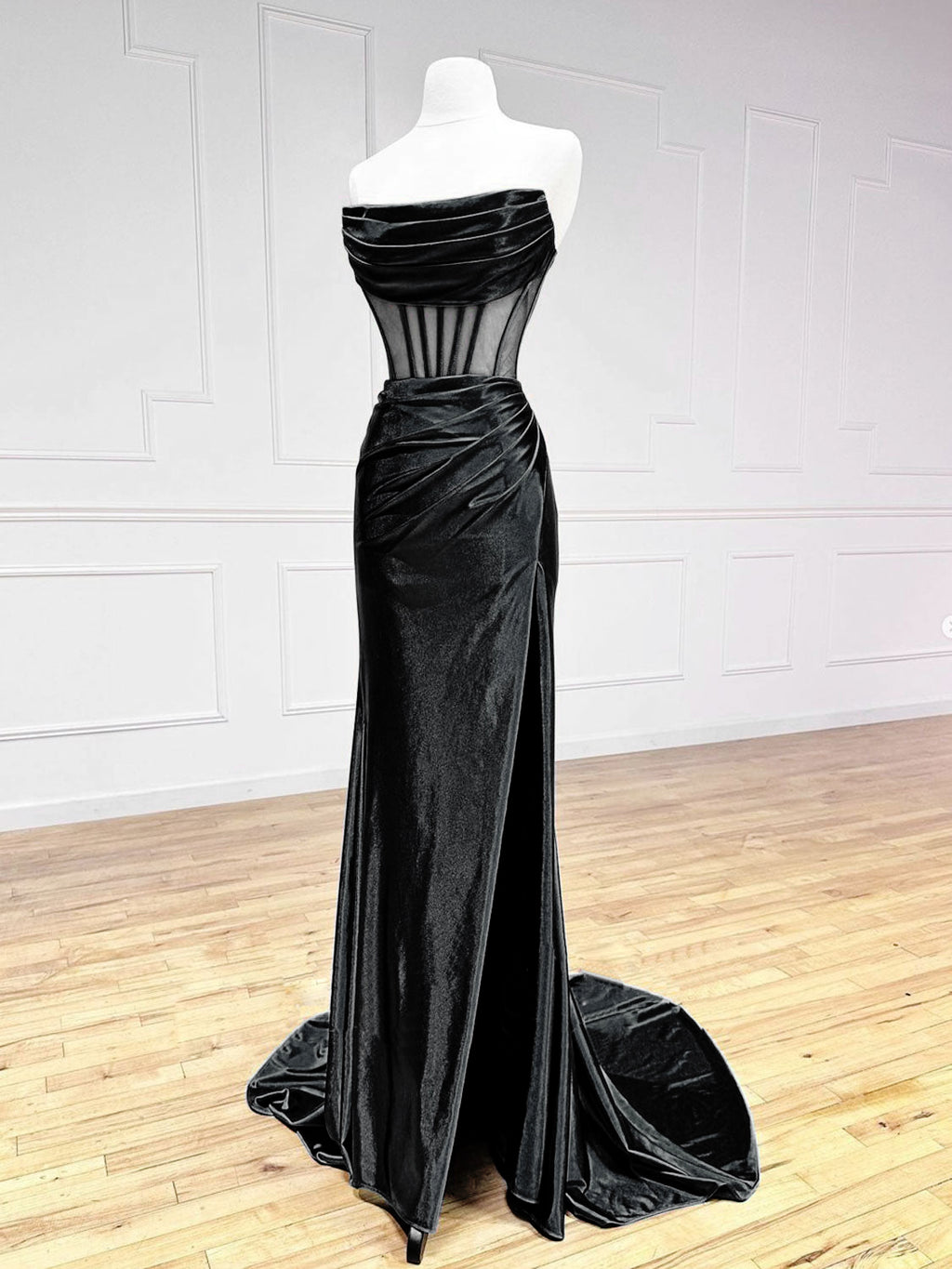 Simple Off the Shoulder Satin Black Long Prom Dress, Black Long Evening Dress