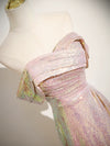 Simple Off Shoulder Sequin Mermaid Pink Prom Dress, Pink Long Formal Dress