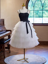 A-Line Tulle lace White Short Prom Dress, White Homecoming Dress